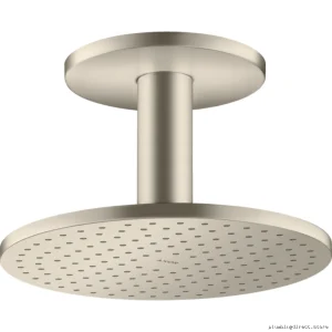 Axor 2-Jet Ceiling Mount Shower Head with Arm 1.75 GPM Brushed Nickel