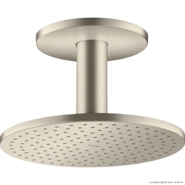 Axor 2-Jet Ceiling Mount Shower Head with Arm 1.75 GPM Brushed Nickel