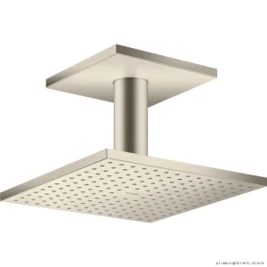Axor 35319821 Dual-Jet Ceiling-Mounted Shower System - 1.75 GPM, Modern Design, Brushed Nickel Finish