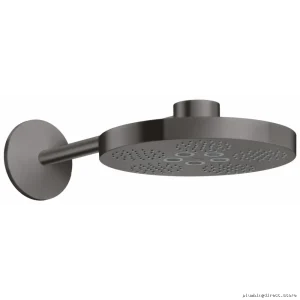 Axor Brushed Black Chrome Shower Head 2-Jet 1.75 GPM with Arm Trim