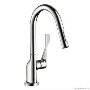 Axor Black Stainless Pull-Down Kitchen Faucet with Spray - Citterio Design