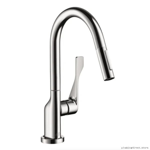 Axor Black Stainless Pull-Down Kitchen Faucet with Spray - Citterio Design