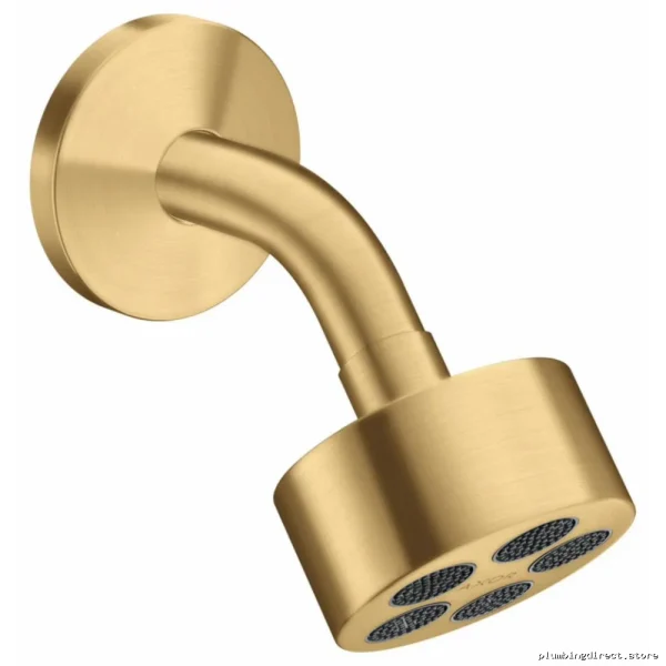 Axor Brushed Gold Shower Head with 1.75 GPM Flow Rate and Adjustable Arm