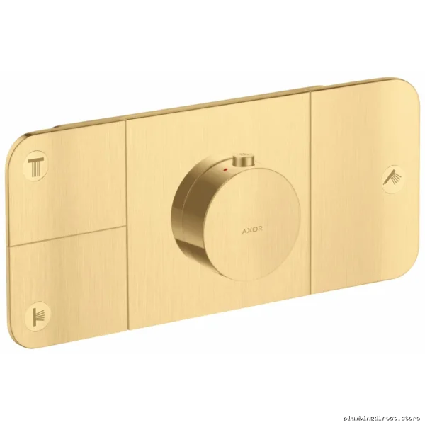 Axor Brushed Gold Thermostatic Valve Trim with 3 Functions 45713251