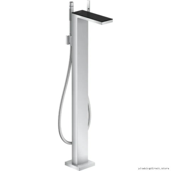 Axor Chrome & Black Freestanding Bathtub Faucet with Hand Shower 47440601