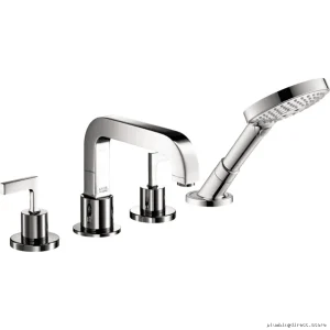 4-Hole Roman Tub Faucet Trim with Hand Shower - Chrome Citterio Axor 39462001
