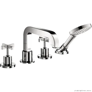 Axor Citterio Roman Tub Faucet Trim - 4-Hole Chrome Finish with Hand Shower