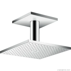 Dual-Jet Ceiling Mount Shower Head 1.75 GPM Flow Rate Chrome Finish Axor
