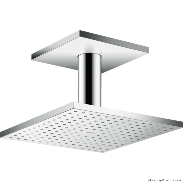Dual-Jet Ceiling Mount Shower Head 1.75 GPM Flow Rate Chrome Finish Axor
