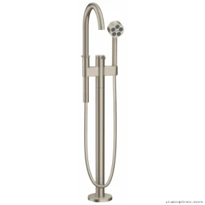 Axor Brushed Nickel Freestanding Tub Filler with Handheld Shower 48441821