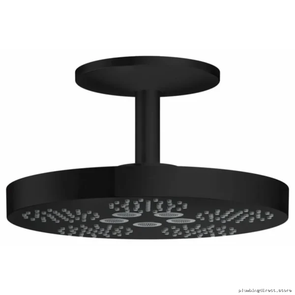 Axor Matte Black Ceiling Mount Shower Head 2-Jet 1.75 GPM Water Saving