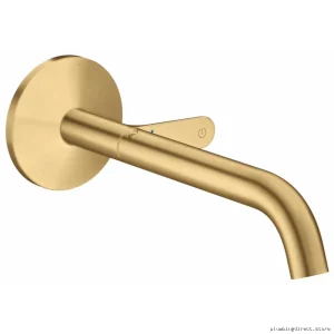 Axor Modern Wall-Mounted Bathroom Faucet Trim - Brushed Gold Optic Model 48112251
