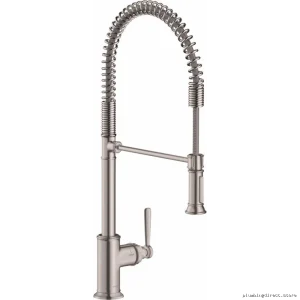 Steel Axor Montreux Pro Pulldown Kitchen Faucet