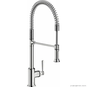 Axor Montreux Semi-Pro Kitchen Faucet with Pull-Down Spray & Chrome Finish