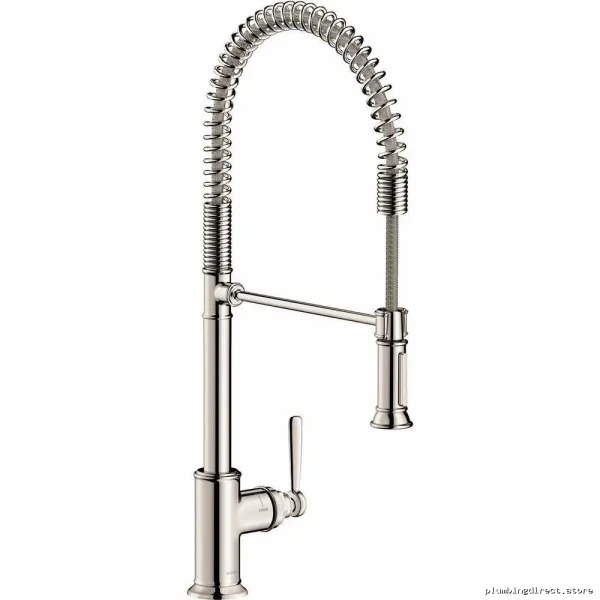 Axor Montreux Polished Nickel Kitchen Faucet: Spring Pulldown Spray, Semi-Pro