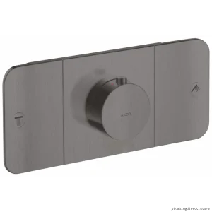 Axor One 2-in-1 Thermostatic Shower Valve Trim - Dual Function Brushed Black Chrome Finish