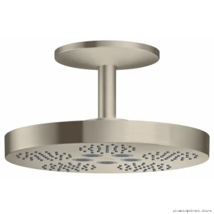 Axor One 2-Jet Ceiling Mount Shower Head with 1.75 GPM Flow - Brushed Nickel