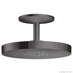 Axor One Dual-Jet Ceiling-Mounted Shower Head Modern Trim - 2.5 GPM Brushed Black Chrome