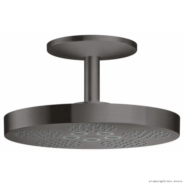 Axor One Dual-Jet Ceiling-Mounted Shower Head Modern Trim - 2.5 GPM Brushed Black Chrome