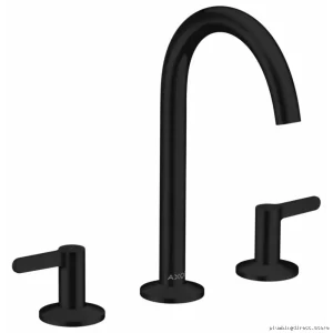 Axor One 170 Widespread Matte Black Bathroom Faucet - Modern Design 48050671