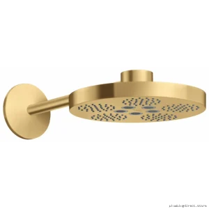 Axor One Modern Two-Jet Shower Kit with Arm Trim - Brushed Gold Optic Model #48481