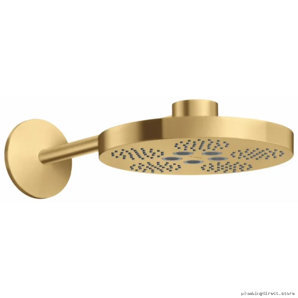 Axor One Modern Two-Jet Shower Kit with Arm Trim - Brushed Gold Optic Model #48481