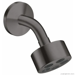 Axor One Water-Saving 1-Jet Shower Head & Arm in Brushed Black Chrome