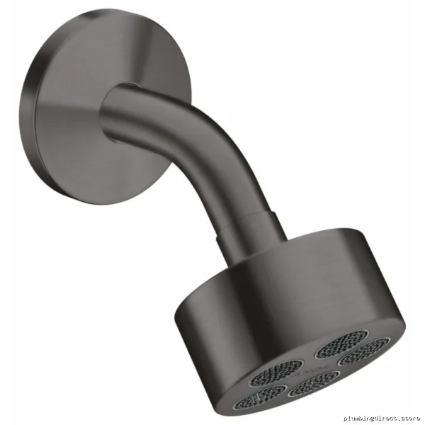 Axor One Water-Saving 1-Jet Shower Head & Arm in Brushed Black Chrome