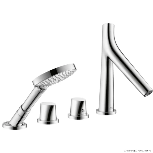 Axor Starck Organic Roman Tub Faucet Trim w/ Hand Shower - Chrome