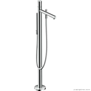Axor Uno Freestanding Tub Filler Trim & Hand Shower – Sleek Chrome Model #454160
