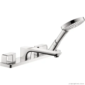 Axor Urquiola Roman Tub & Shower Faucet Trim with Handheld Chrome Finish