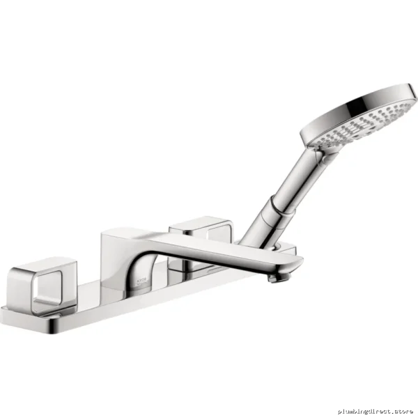 Axor Urquiola Roman Tub & Shower Faucet Trim with Handheld Chrome Finish