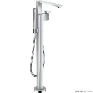 AxorEdge Freestanding-Tub-FillerTrim+HandheldShower-Chrome
