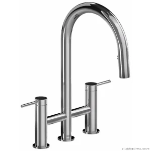 Azure Bridge AZ400C RIOBEL Chrome Kitchen Faucet with Pull-Down Spray