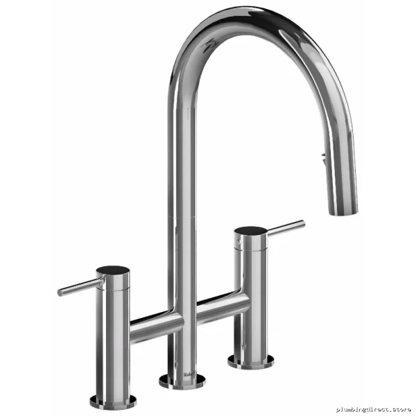 Azure Bridge AZ400C RIOBEL Chrome Kitchen Faucet with Pull-Down Spray
