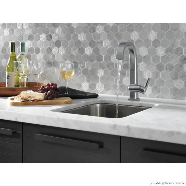 Pivotal Bar & Prep Faucet - Arctic Stainless Steel 1993LF-AR Delta Mount - Image 3