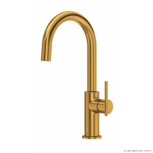 Bar Sink Faucet with C-Shape Spout - Brushed Gold Food Prep LT601BG RIOBEL