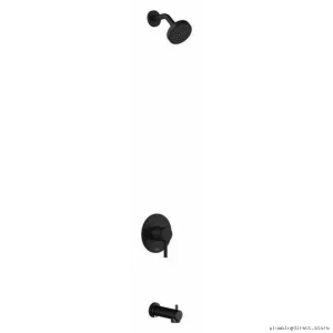 BasicoPB3PressureBalanceTubShowerFaucetTrimMatteBlackBF
