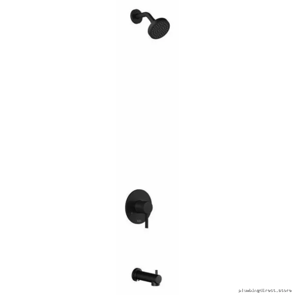BasicoPB3PressureBalanceTubShowerFaucetTrimMatteBlackBF
