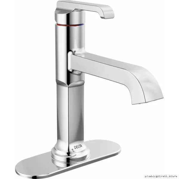 Single Hole No-Pop-Up Bathroom Faucet with Lumicoat Chrome Finish - Tetra Delta - Image 2