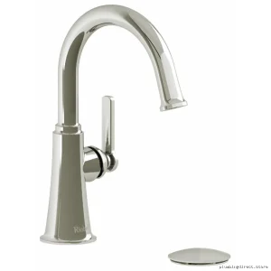 Bathroom Single Hole Faucet Aerating C-Spout J-Handle 1.2 GPM Polished Nickel