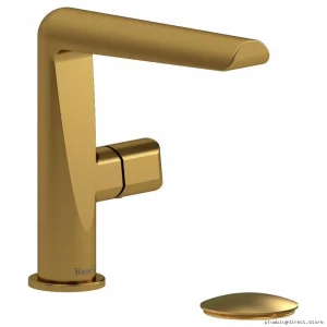Brushed Gold Parabola Bathroom Faucet - Single Hole, 1.2 GPM, Knob Handle RIOBEL