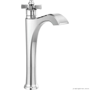 Chrome Cross-Handle Bathroom Vessel Sink Faucet by Delta – Dorval Model