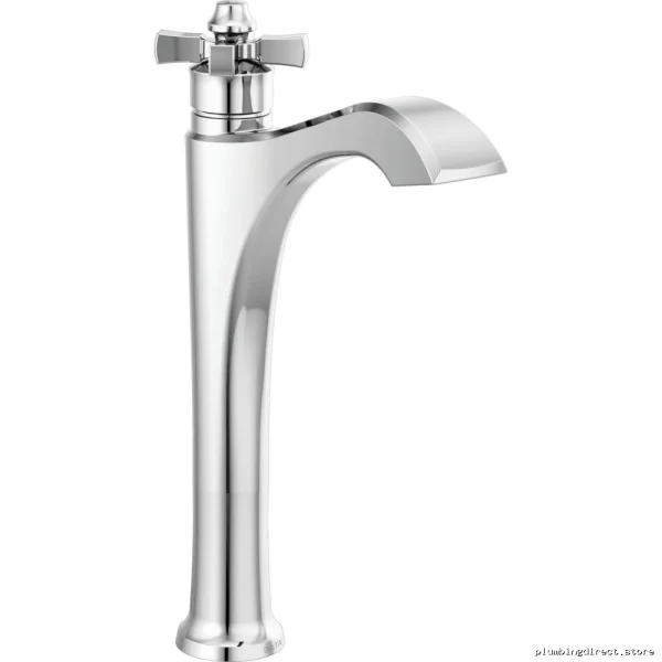 Chrome Cross-Handle Bathroom Vessel Sink Faucet by Delta – Dorval Model