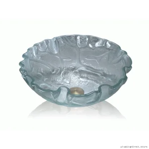Bathroom Vessel Sink with Clear & Obscure Textured Glass - GV-14 Lenova