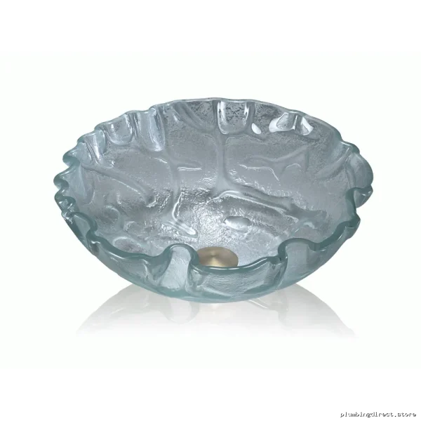 Bathroom Vessel Sink with Clear & Obscure Textured Glass - GV-14 Lenova