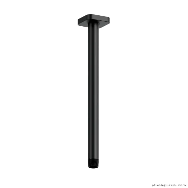 12-Inch Ceiling Mount Shower Arm with Square Escutcheon Design - Black RIOBEL Model