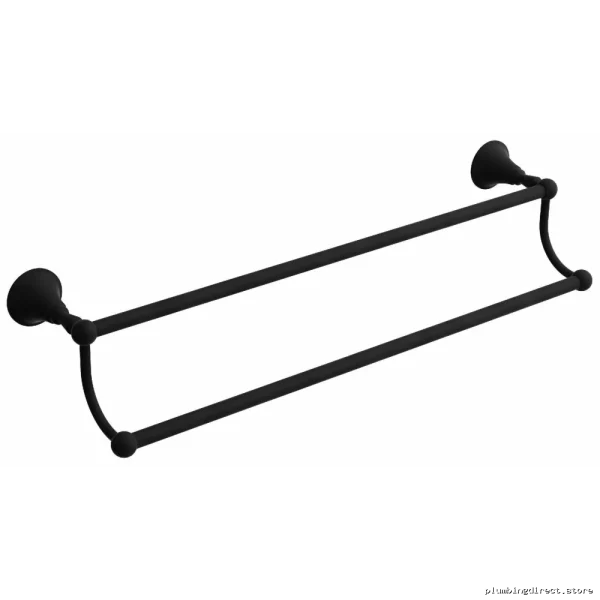 Black Double Towel Bar 24 Inch - Modern Bathroom Hardware by Momenti