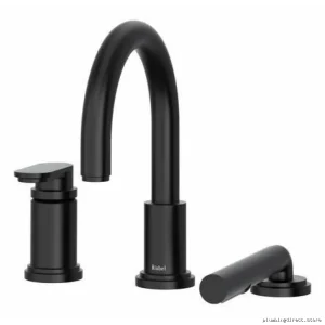 Arca 3-Hole Deck-Mount Tub Filler Trim - Black TAA16BK RIOBEL