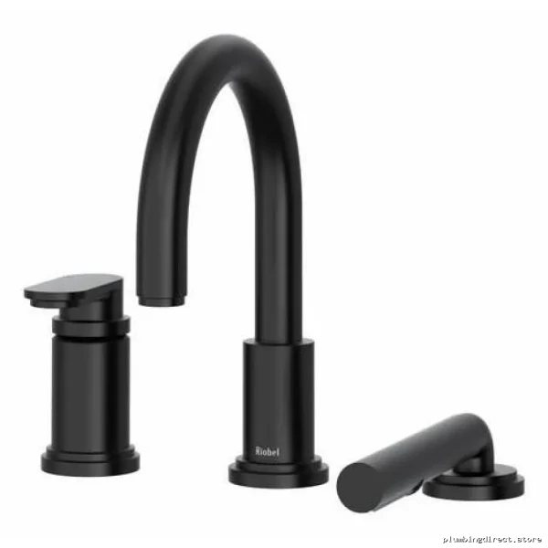 Arca 3-Hole Deck-Mount Tub Filler Trim - Black TAA16BK RIOBEL